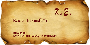 Kacz Elemér névjegykártya