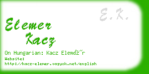 elemer kacz business card